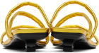BY FAR Gold Morena Eel Embossed Metallic Leather Heeled Sandals