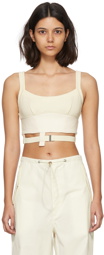 Elena Velez SSENSE Exclusive Off-White Cotton Tank Top