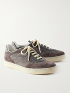 Berluti - Scritto Leather-Trimmed Shell and Suede Sneakers - Gray
