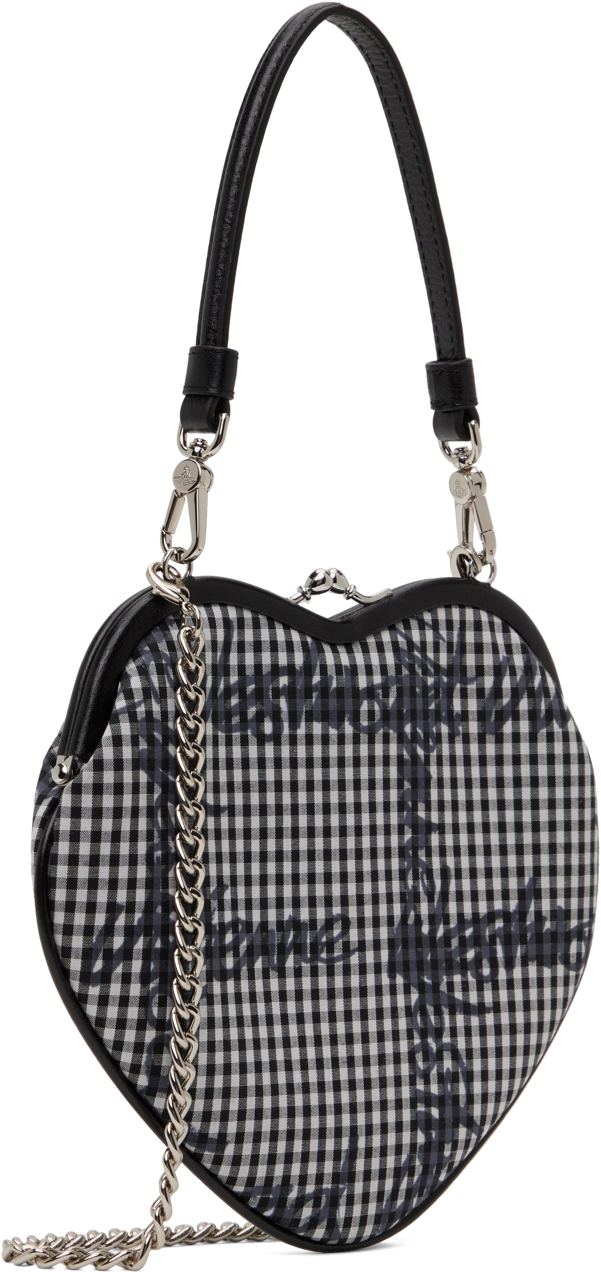 Vivienne Westwood Black & White Belle Heart Frame Bag