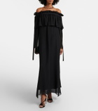 Nina Ricci Gathered sheer silk maxi dress