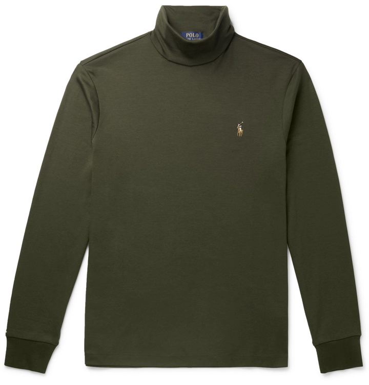 Photo: Polo Ralph Lauren - Pima Cotton-Jersey Rollneck Sweater - Green