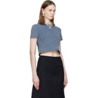 SHUSHU/TONG Blue Wave Lace Collar T-shirt