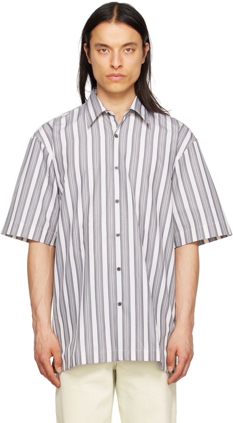Dries Van Noten White & Black Striped Shirt Dries Van Noten