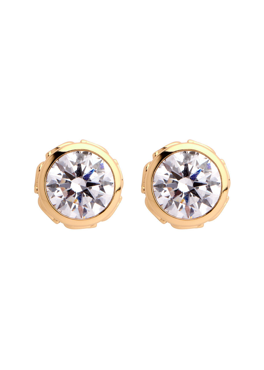 Coach Signature Crystal Stud Earrings - Gold - One Size