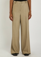 Calvin Klein Fernanda Wide-leg Wool-blend Trousers Light Brown