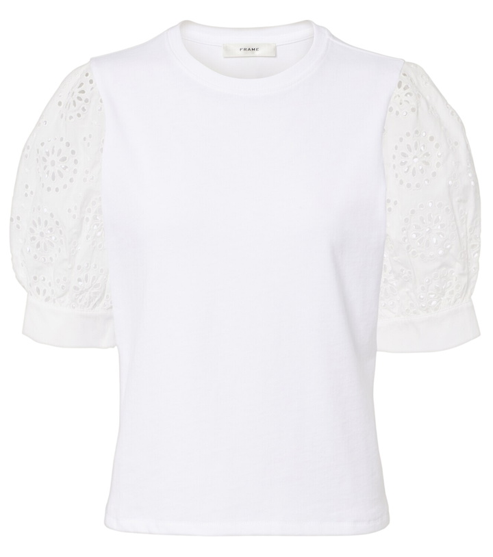 Photo: Frame The Deco broderie anglaise cotton T-shirt