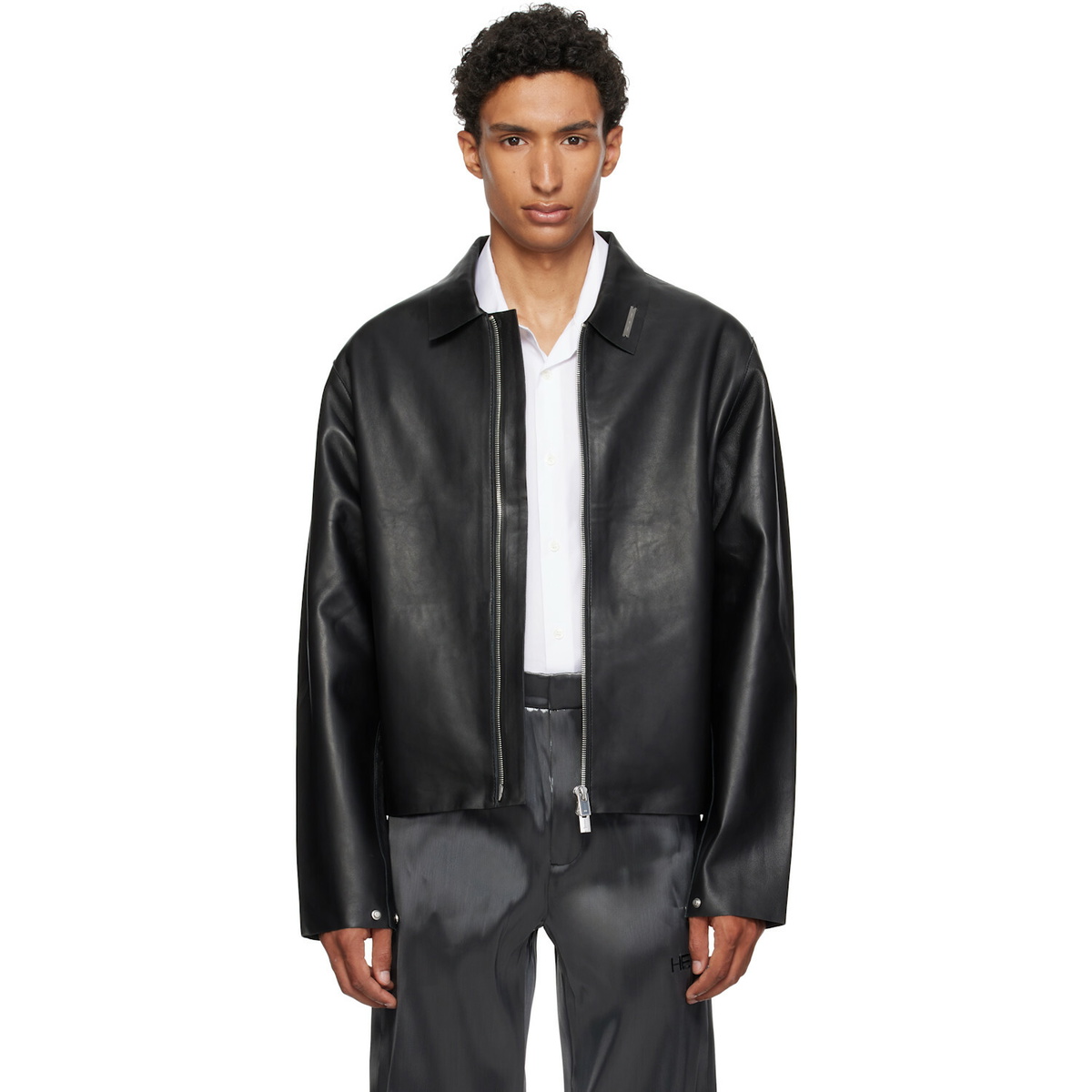 HELIOT EMIL Black Tremor Leather Jacket