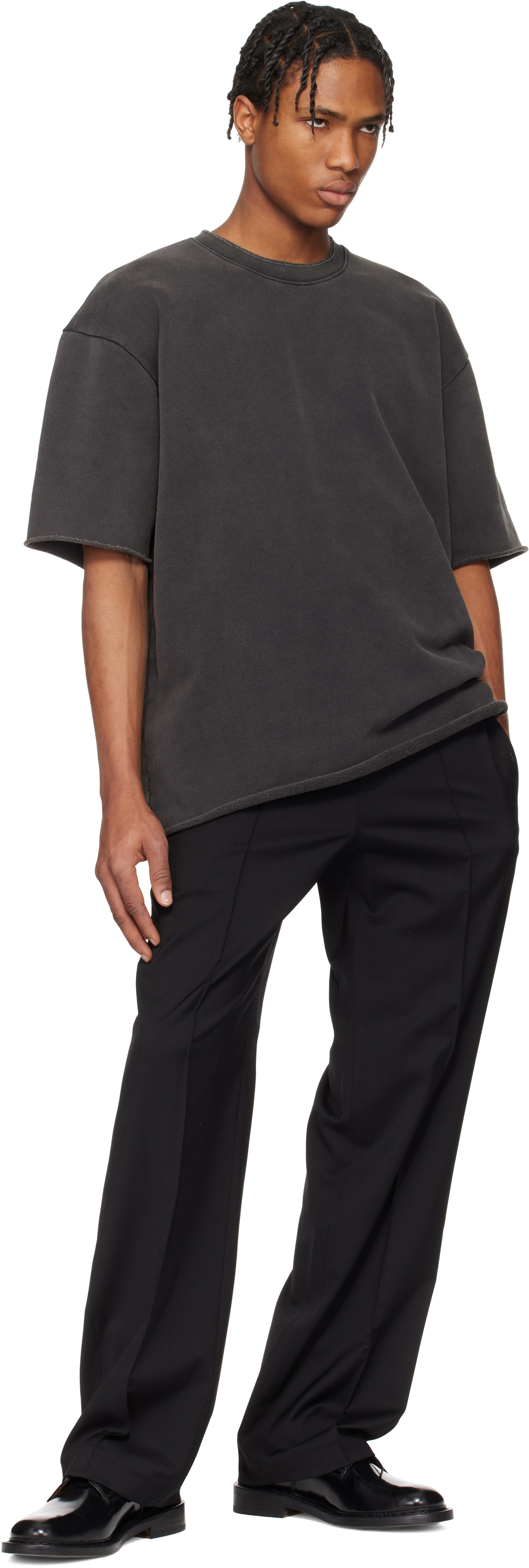 Helmut Lang Black Garment-Dyed Upstate T-shirt Helmut Lang