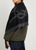 Saint Laurent Cassandra Logo Silk Scarf - Black - One Size