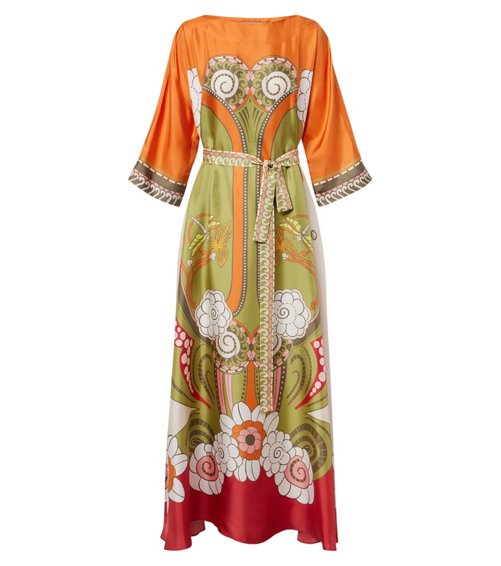 Photo: La DoubleJ Muumuu printed silk twill maxi dress