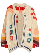Free People Clear Skies Intarsia Cotton-blend Cardigan Multicoloured
