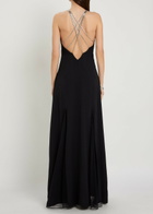 Anna October Ariadne Embellished Stretch-crepe Maxi Dress Black