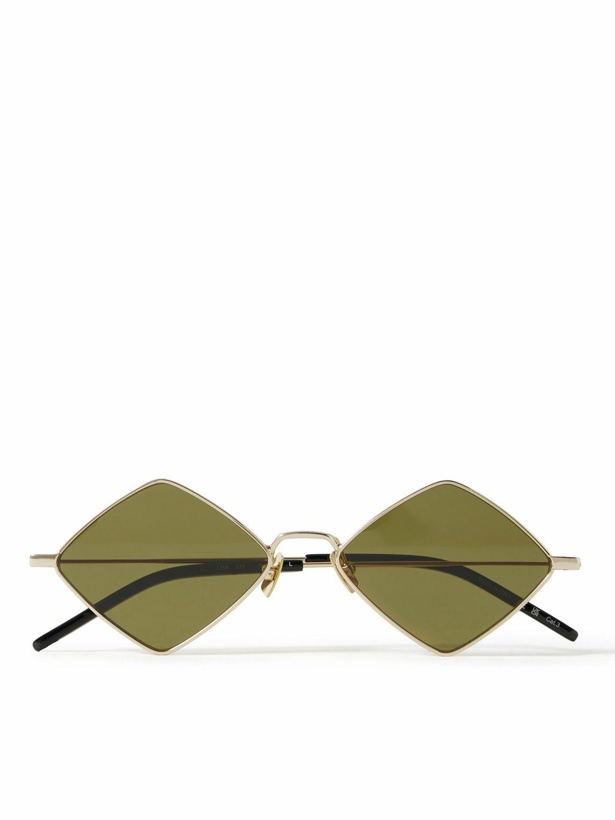 Photo: SAINT LAURENT - Square-Frame Gold-Tone Sunglasses
