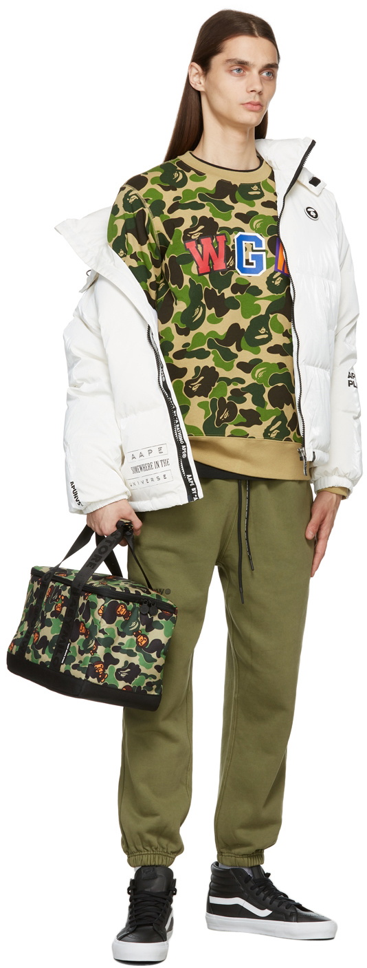 BAPE Green Camo ABC Shark Crewneck Sweatshirt A Bathing Ape