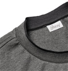 BRIONI - Silk-Tipped Stretch-Cotton Sweatshirt - Gray
