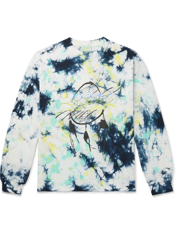 Photo: ARIES - Dreams Printed Tie-Dyed Cotton-Jersey T-Shirt - Blue