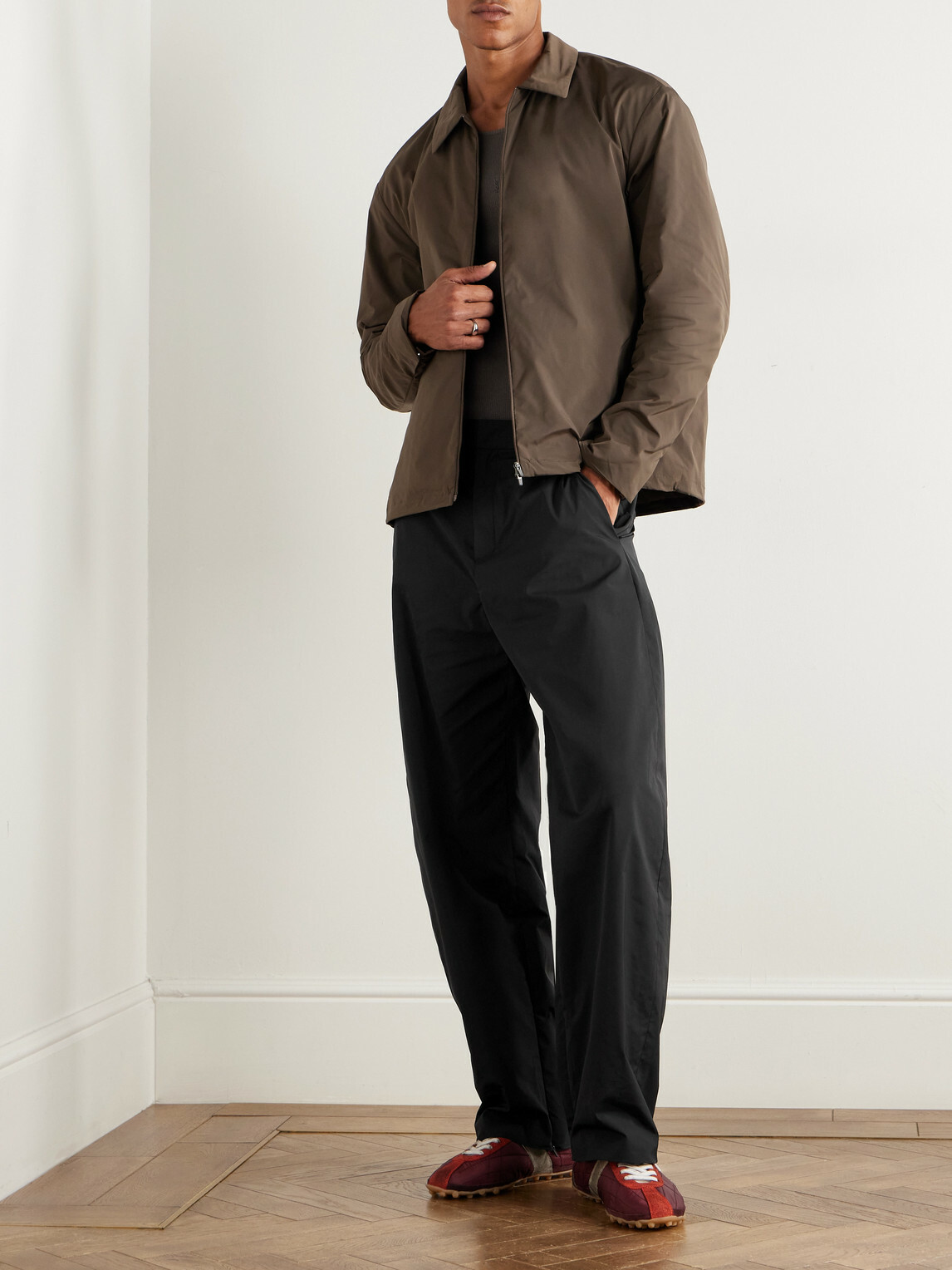 Amomento - Straight-Leg Taffeta Trousers - Black