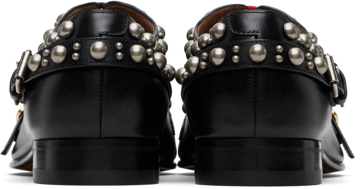 Valentino Garavani Black Calfskin Mockers Derbys