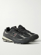 New Balance - 2002R Leather-Trimmed Suede and Mesh Sneakers - Black