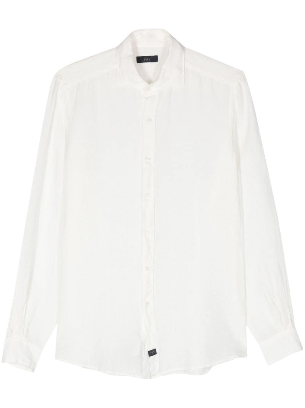 Fay Men Stretch Poplin Shirt With French Collar