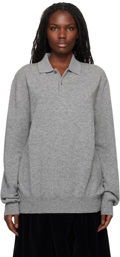 Photo: Comme des Garçons Shirt Gray Knit Polo