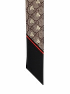 GUCCI - Gg & Bee Printed Silk Twill Neck Bow