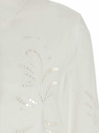 TwinSet White Shirt With All-over Lace Embroidery In Cotton Woman
