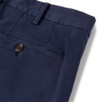 Ermenegildo Zegna - Navy Slim-Fit Garment-Dyed Cotton-Blend Trousers - Navy