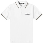 Palm Angels Men's Classic Polo Shirt in White/Black