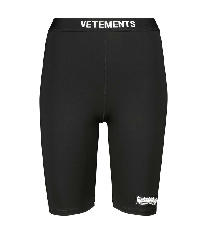 Photo: Vetements Logo-print biker shorts