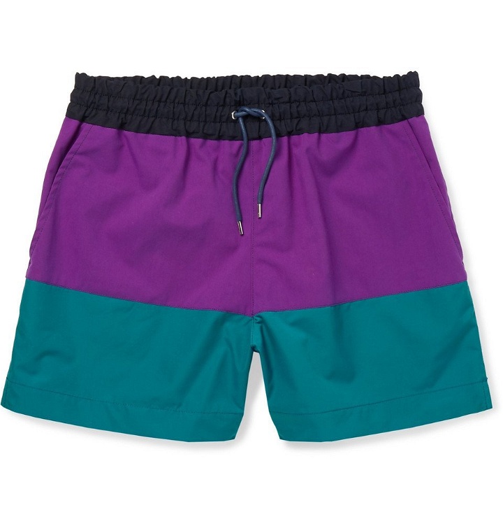 Photo: Sacai - Colour-Block Shell Shorts - Men - Purple