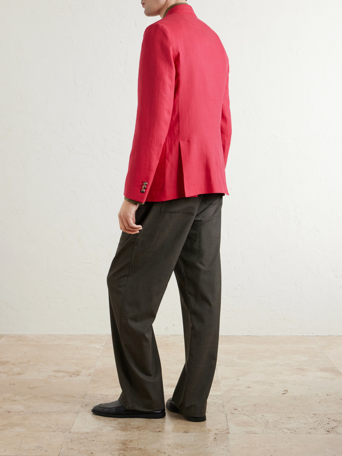 Paul Smith - Double-Breasted Linen Blazer - Red