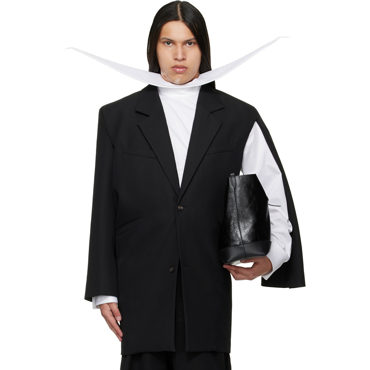EGONlab Black Curved Vent Blazer