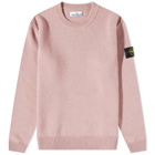 Stone Island Men's Lambswool Crew Neck Knit in Rose