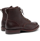 RRL - Bowery Pebble-Grain Leather Boots - Men - Brown