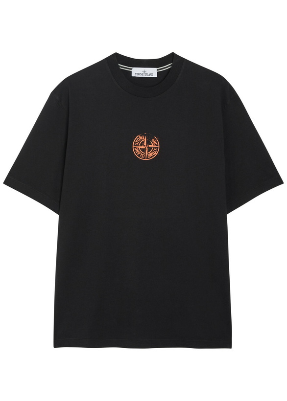 Photo: Stone Island Logo-print Cotton T-shirt Black