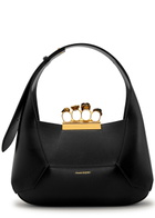 Alexander Mcqueen The Jewelled Hobo Leather Shoulder bag - Black - One Size
