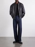424 - Leather Bomber Jacket - Black