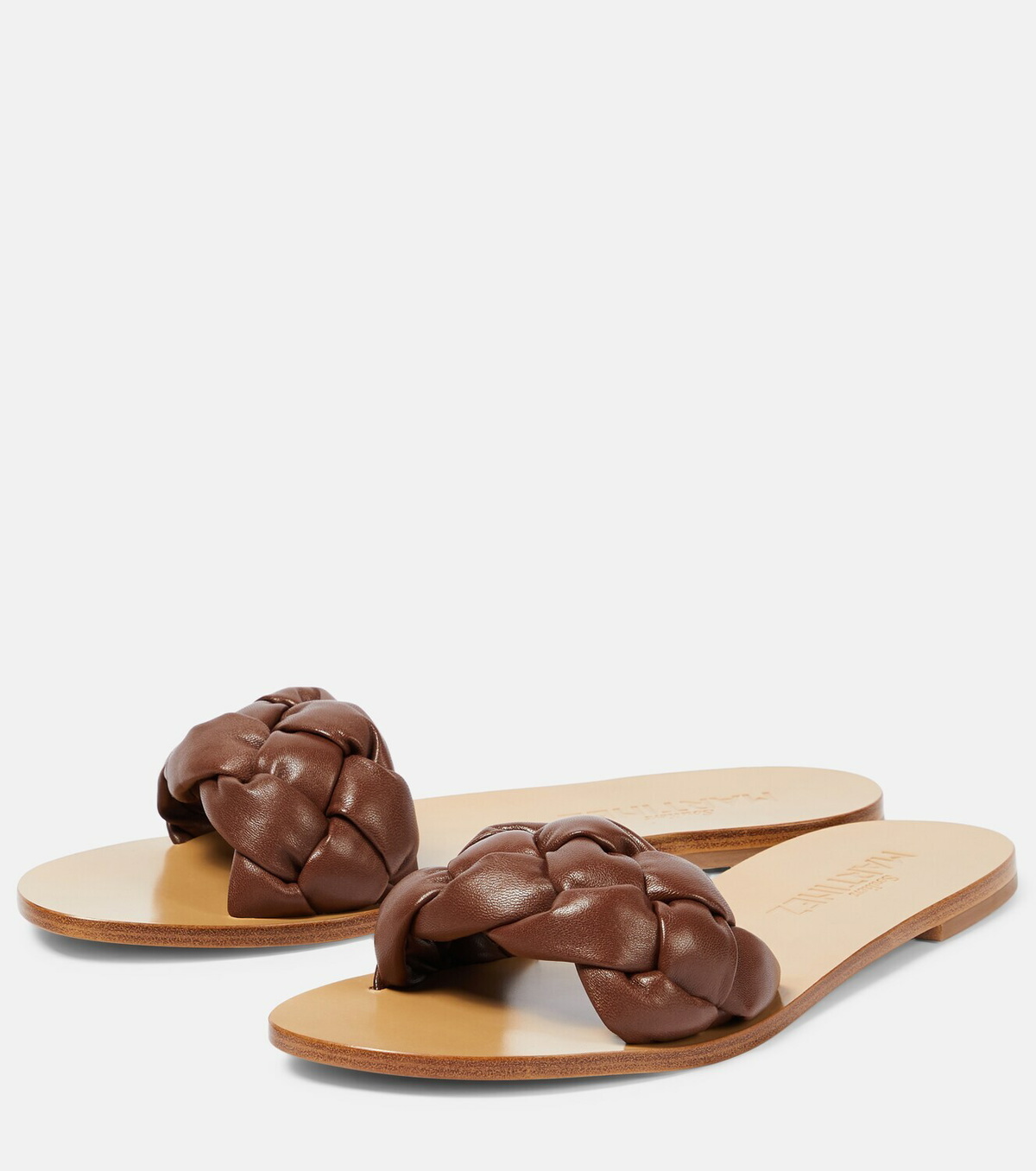 Souliers Martinez Pelota braided leather slides