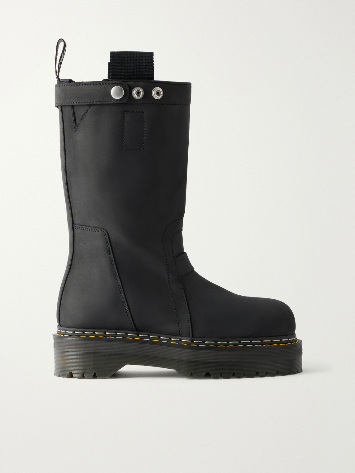 Rick Owens - Dr Martens Leather Biker Boots - Black