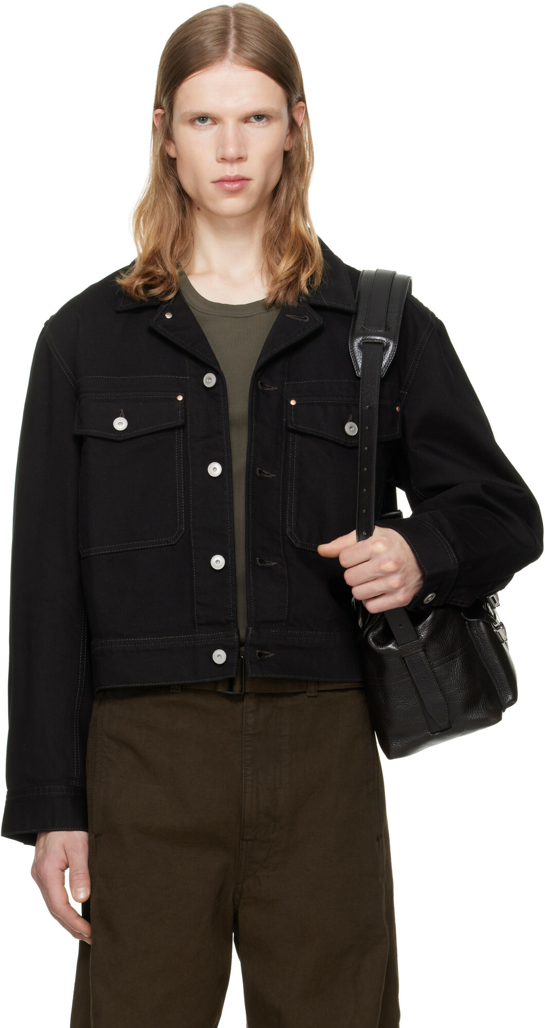 LEMAIRE Black Denim Trucker Jacket
