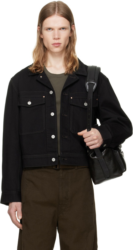 Photo: LEMAIRE Black Denim Trucker Jacket
