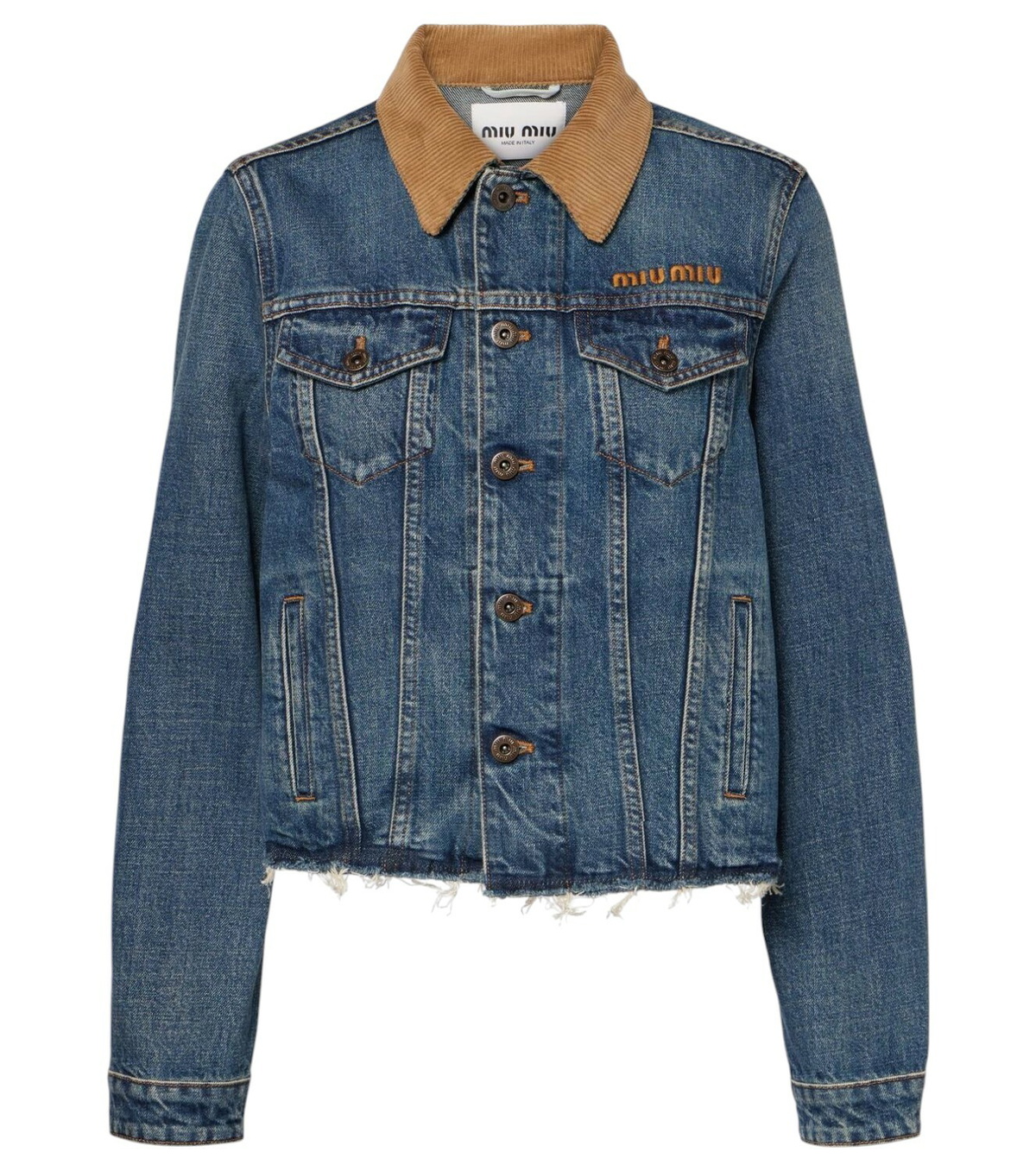 Miu Miu Blue Leopard Denim Jacket Miu Miu