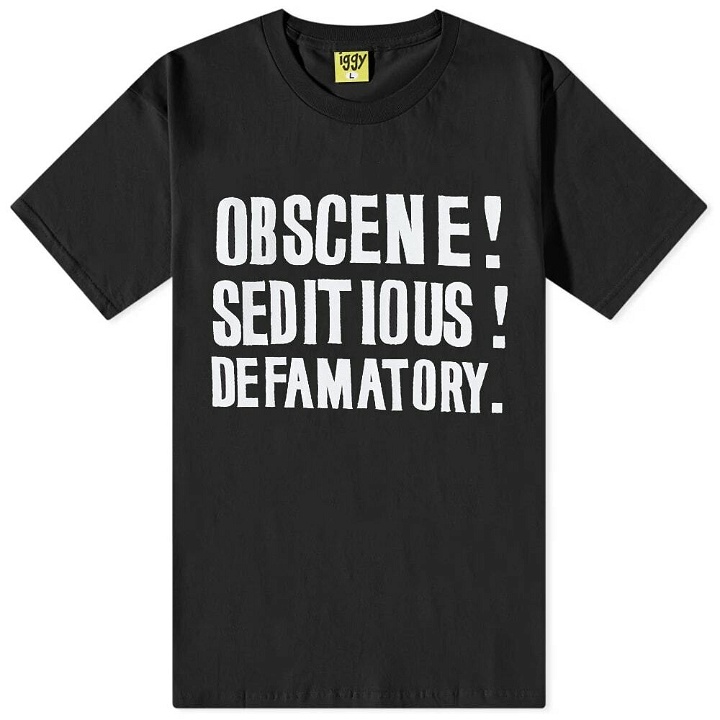 Photo: Iggy Men's Obscene Seditious Defamatory T-Shirt in Black