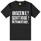 Iggy Men's Obscene Seditious Defamatory T-Shirt in Black