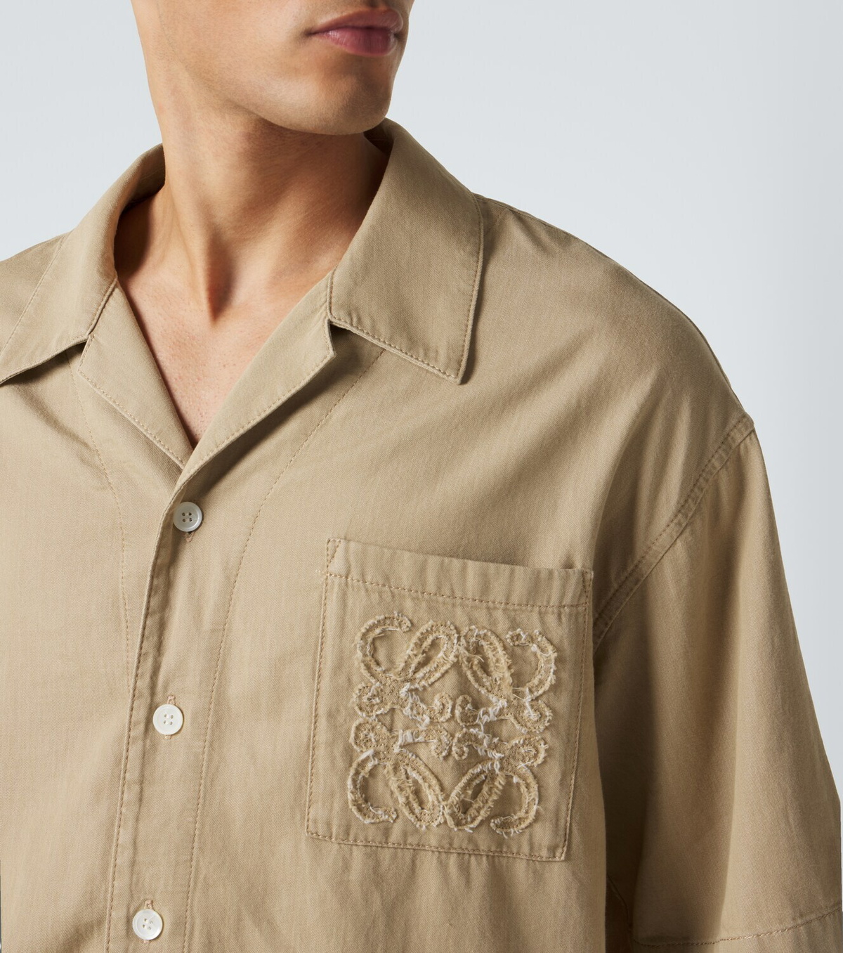 Loewe Logo embroidered cotton shirt