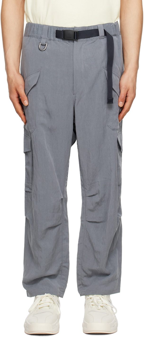 Gray Wide-Leg Cargo Pants by Y-3 on Sale