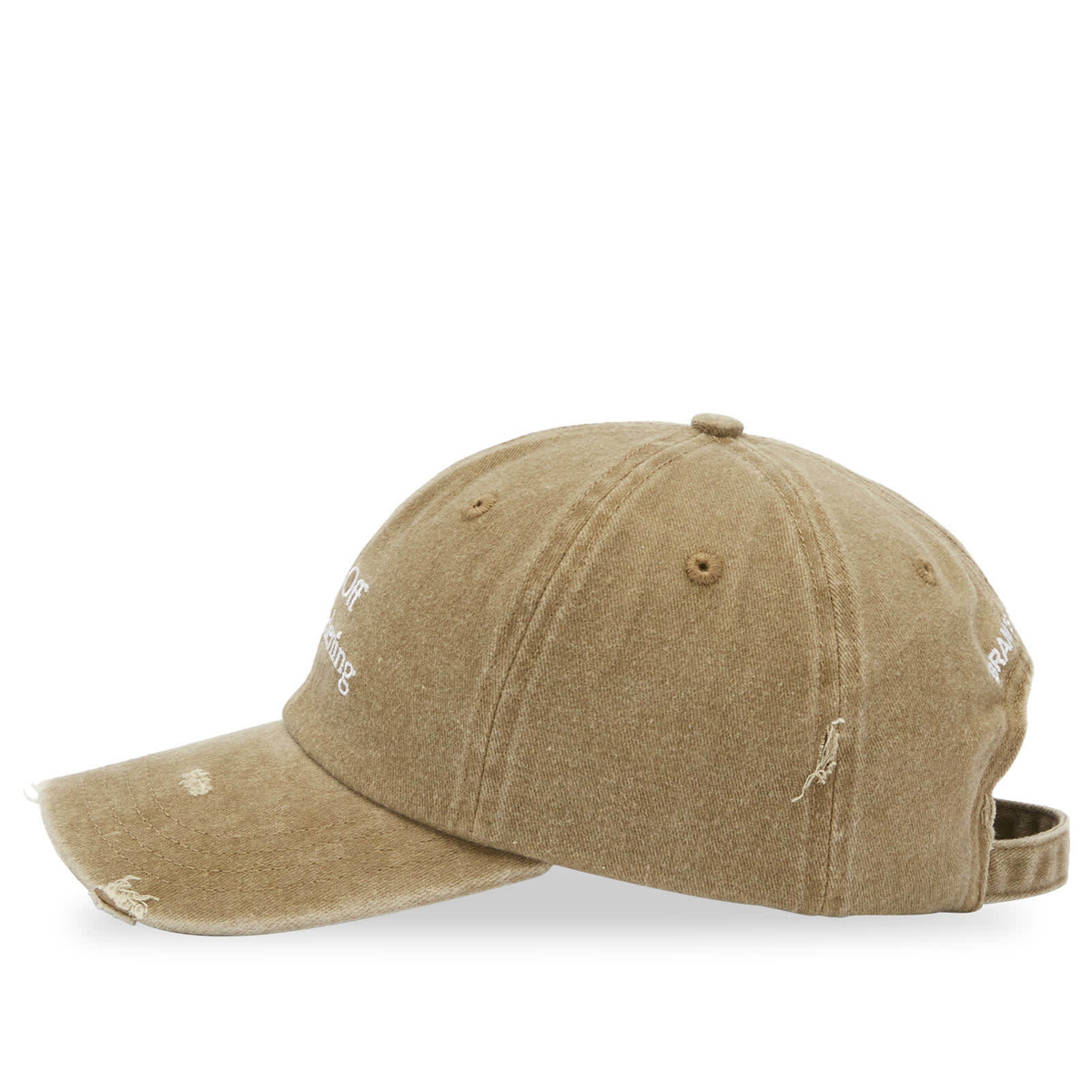 Bram's Fruit Men's F*ck Off Distressed Cap in Washed Olive Green 
