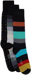 Paul Smith Three-Pack Black Socks